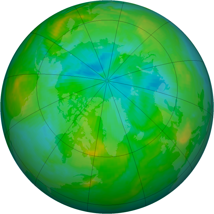 Arctic ozone map for 03 August 1983
